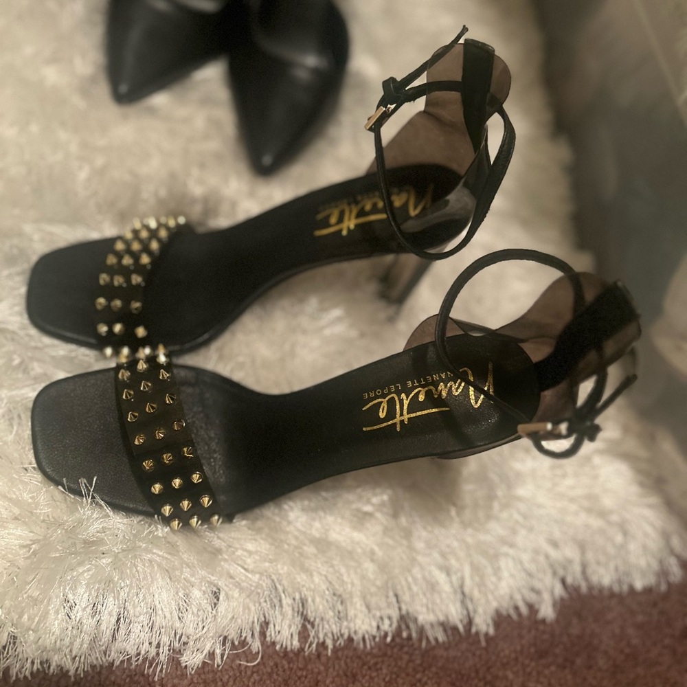 Nanette Lepore Black Studded Women's Shoes - Picture 2 of 2